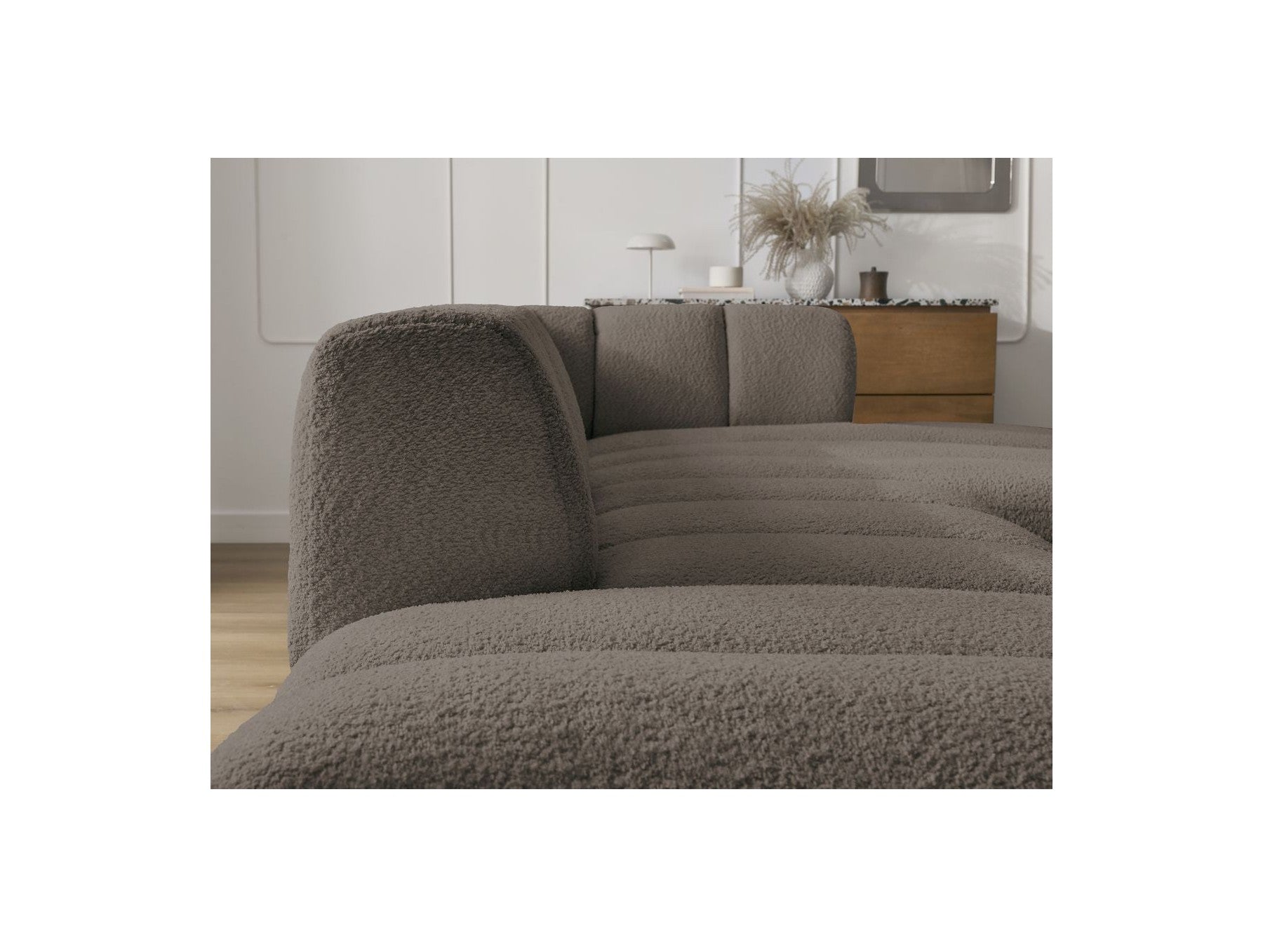 Modular Fixed Corner Sofa - Annecy - Bouclé Fabric - Right-Hand Corner