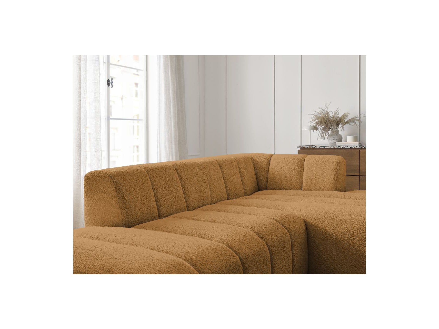 Modular Fixed Corner Sofa - Annecy - Bouclé Fabric - Right-Hand Corner