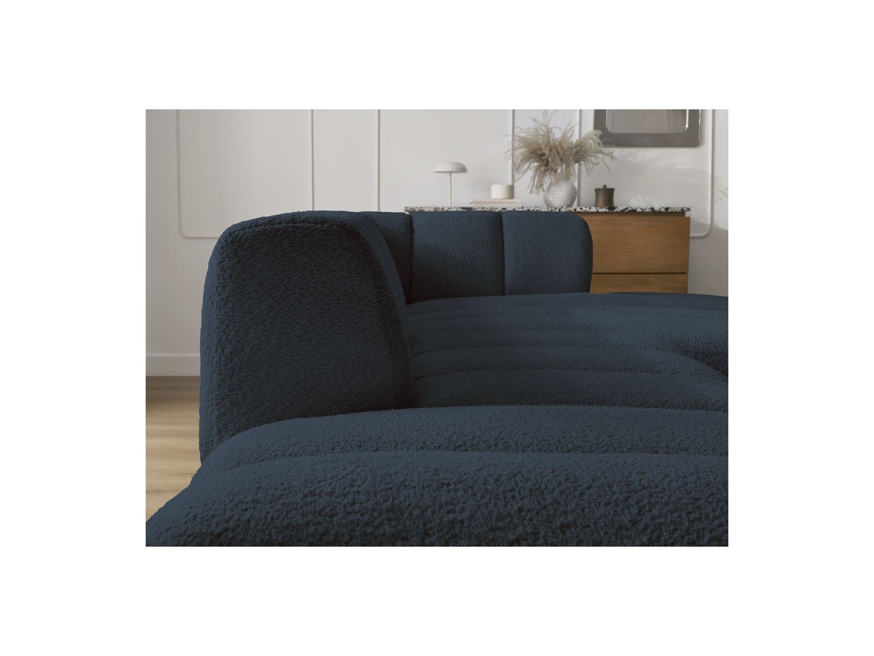 Modular Fixed Corner Sofa - Annecy - Bouclé Fabric - Right-Hand Corner