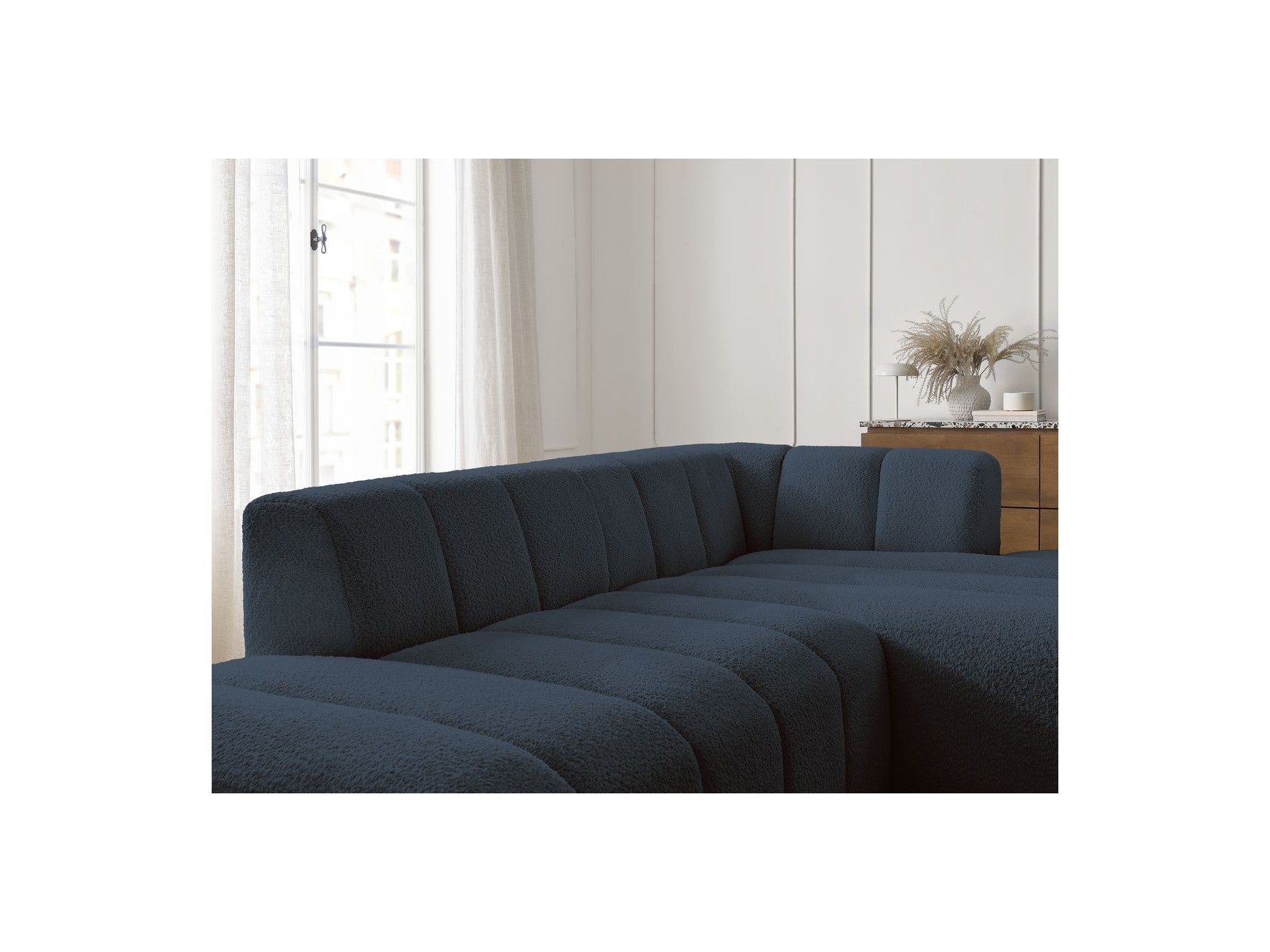 Modular Fixed Corner Sofa - Annecy - Bouclé Fabric - Right-Hand Corner