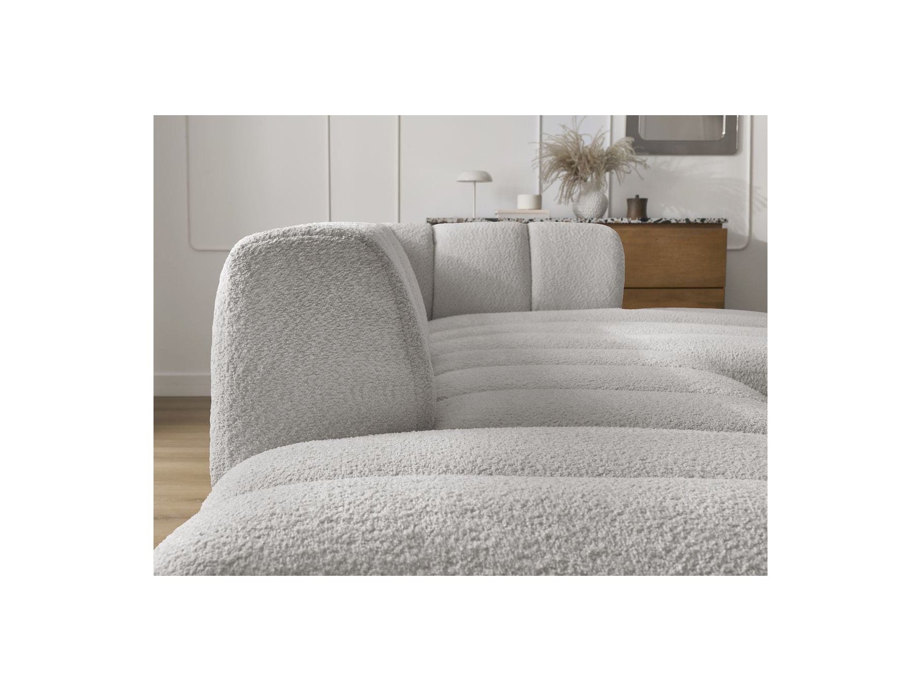 Modular Fixed Corner Sofa - Annecy - Bouclé Fabric - Right-Hand Corner
