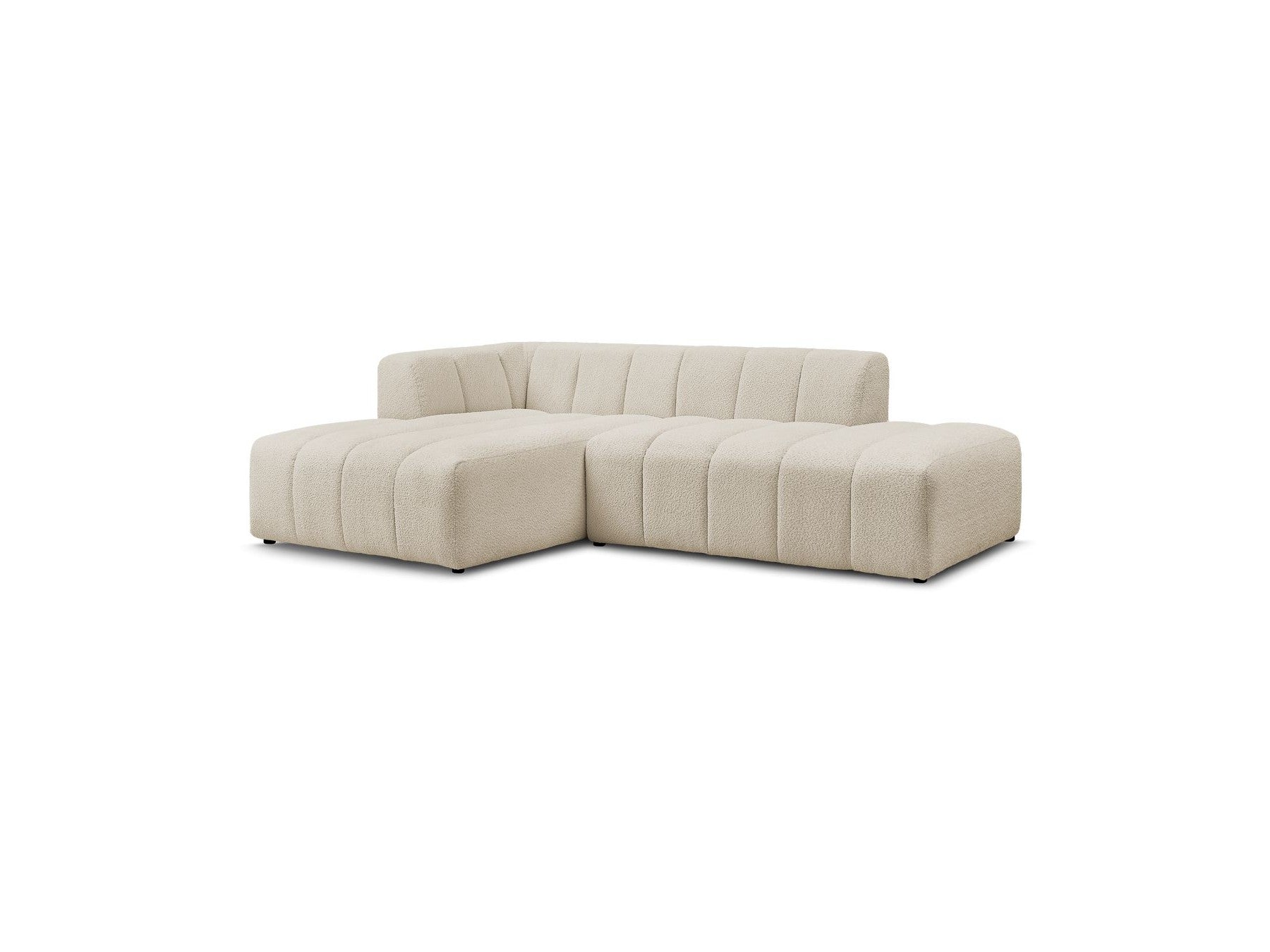 Modular Fixed Corner Sofa - Annecy - Bouclé Fabric - Left Corner