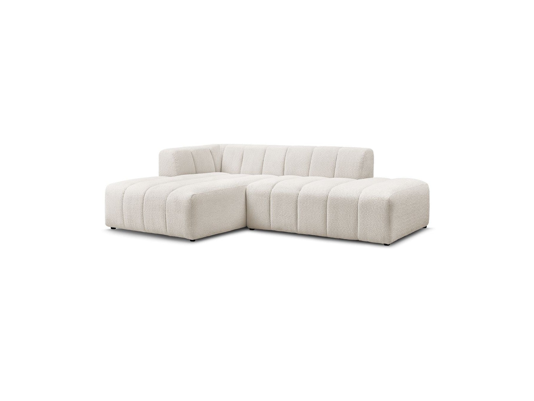 Modular Fixed Corner Sofa - Annecy - Bouclé Fabric - Left Corner