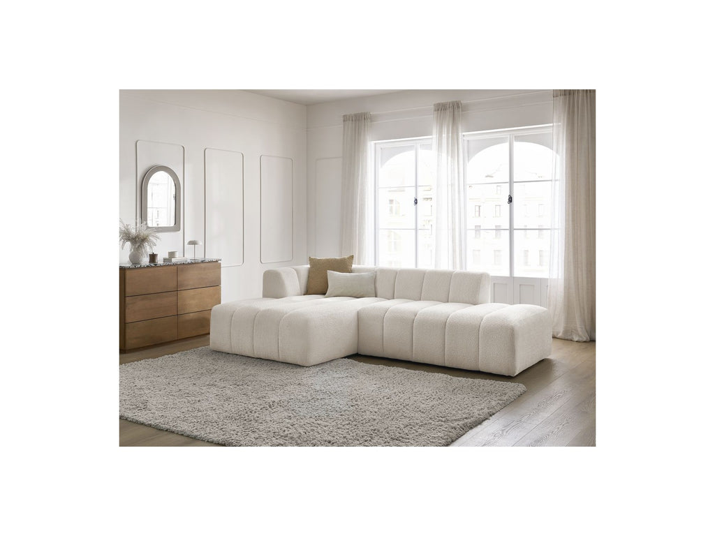 Modular Fixed Corner Sofa - Annecy - Bouclé Fabric - Left Corner