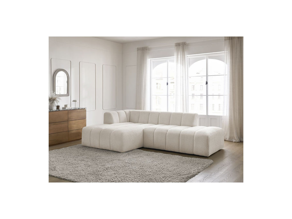 Modular Fixed Corner Sofa - Annecy - Bouclé Fabric - Left Corner