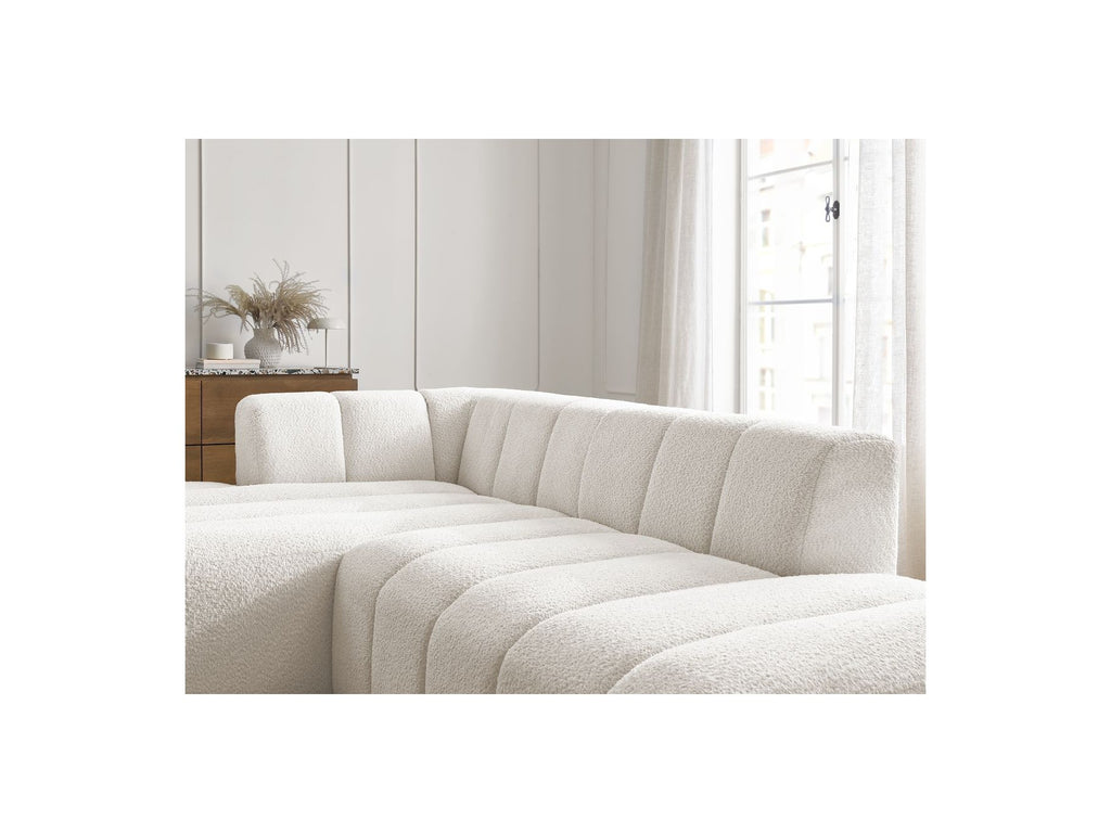 Modular Fixed Corner Sofa - Annecy - Bouclé Fabric - Left Corner