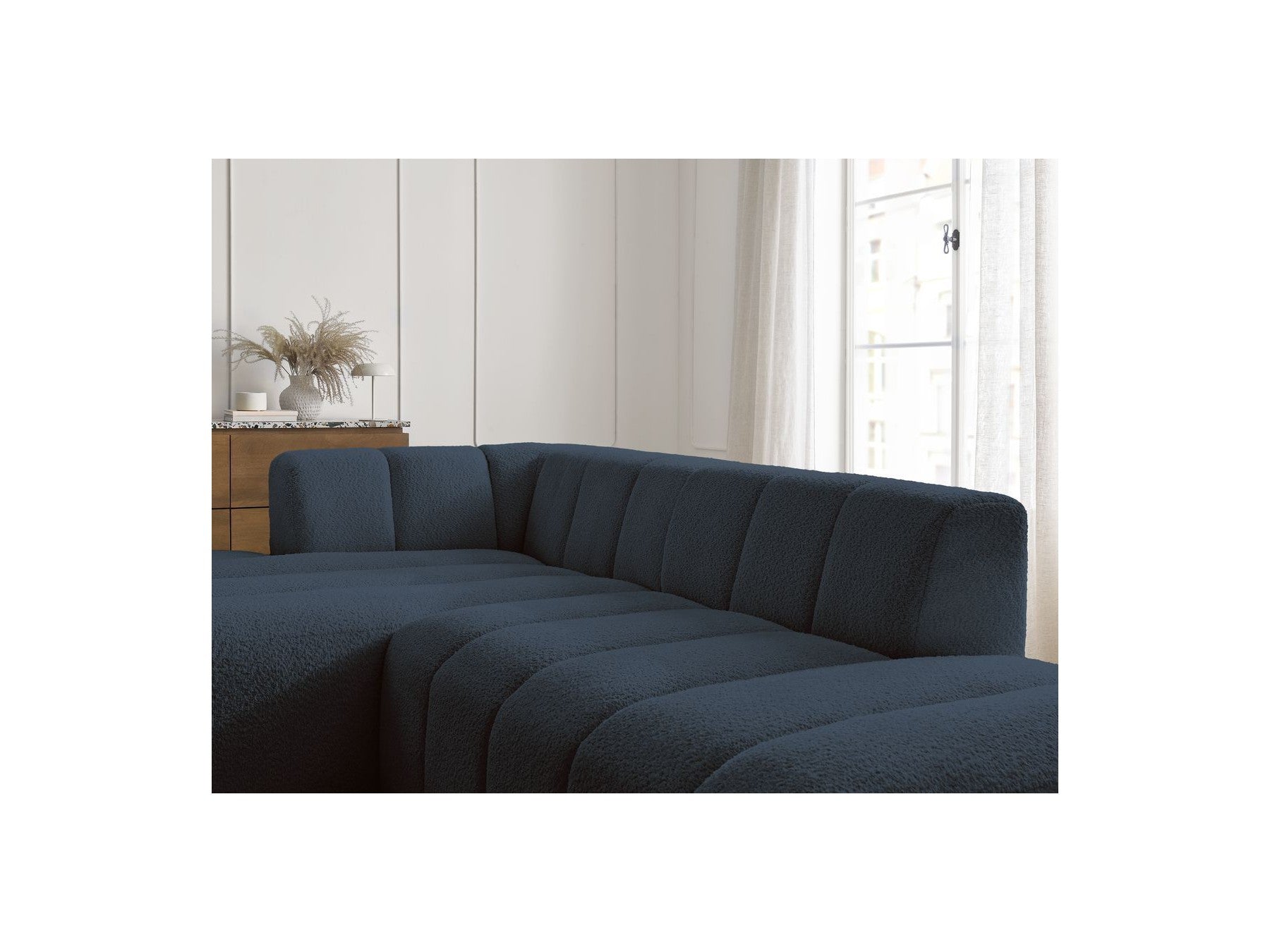 Modular Fixed Corner Sofa - Annecy - Bouclé Fabric - Left Corner