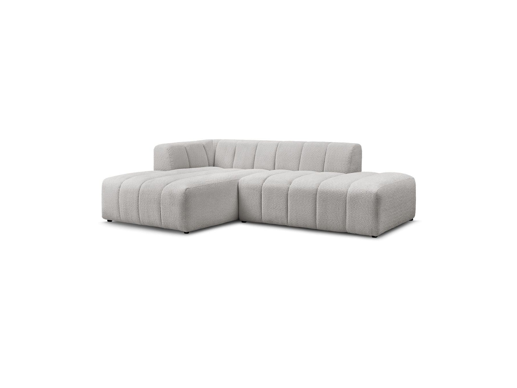 Modular Fixed Corner Sofa - Annecy - Bouclé Fabric - Left Corner