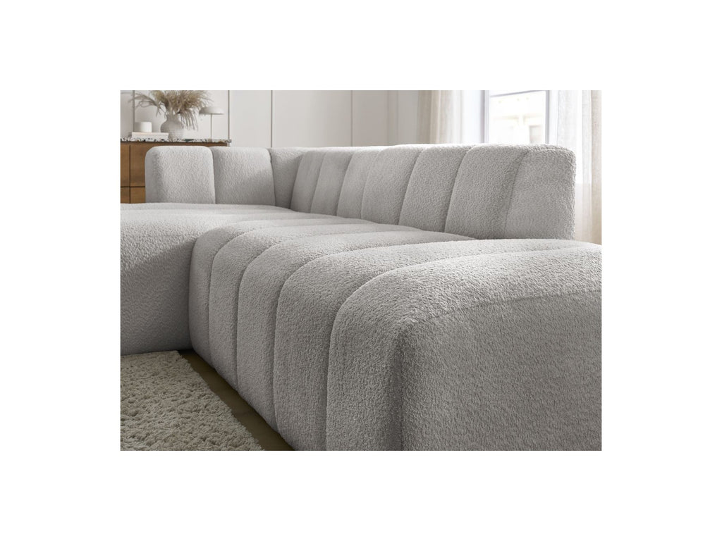 Modular Fixed Corner Sofa - Annecy - Bouclé Fabric - Left Corner