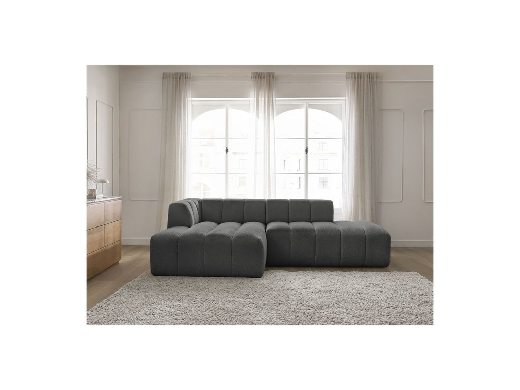 Modular Fixed Corner Sofa - Annecy - Bouclé Fabric - Left Corner