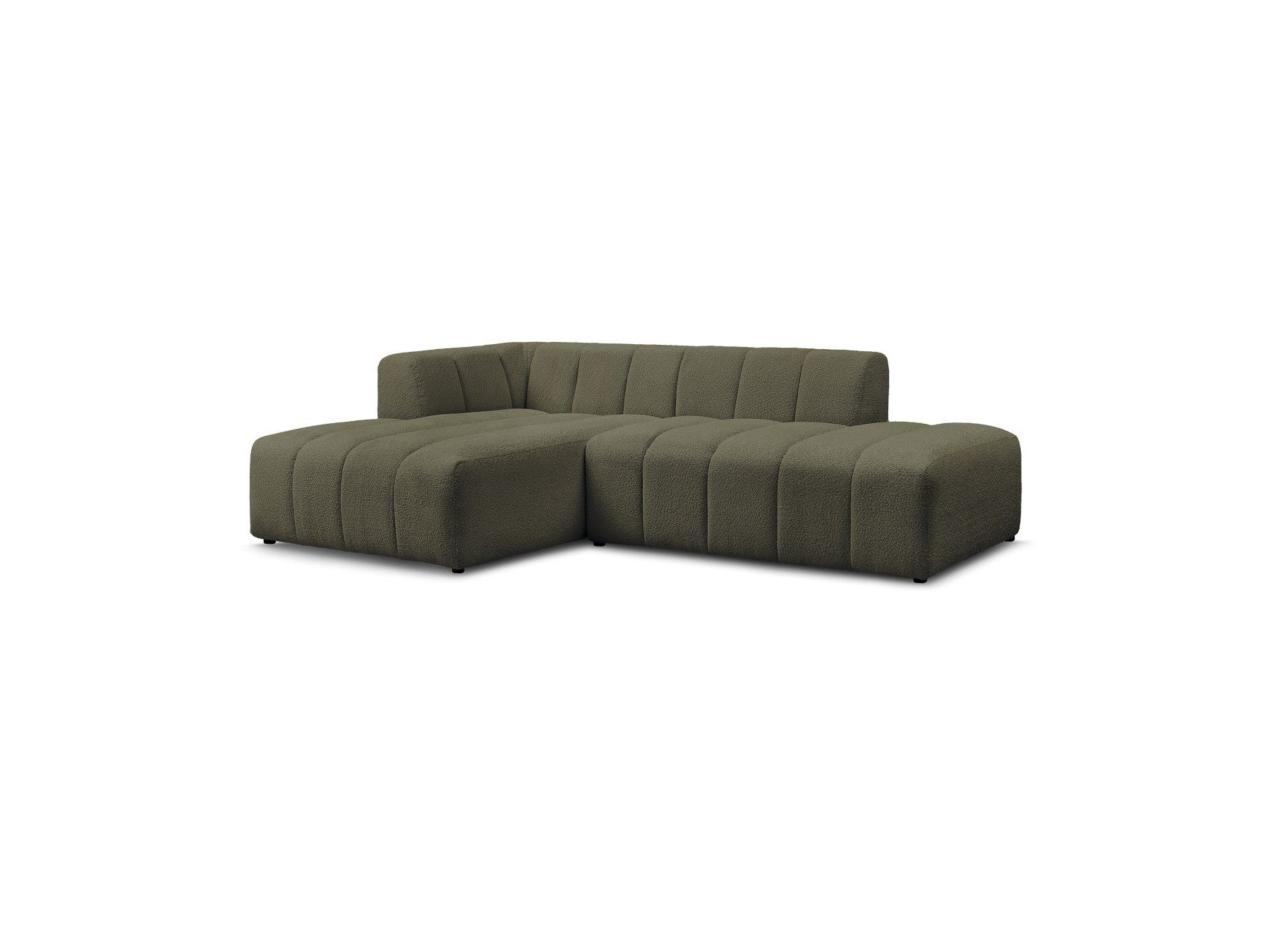 Modular Fixed Corner Sofa - Annecy - Bouclé Fabric - Left Corner