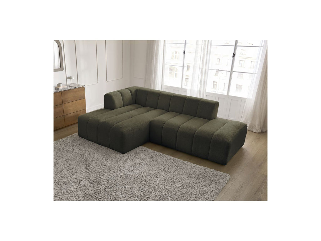 Modular Fixed Corner Sofa - Annecy - Bouclé Fabric - Left Corner