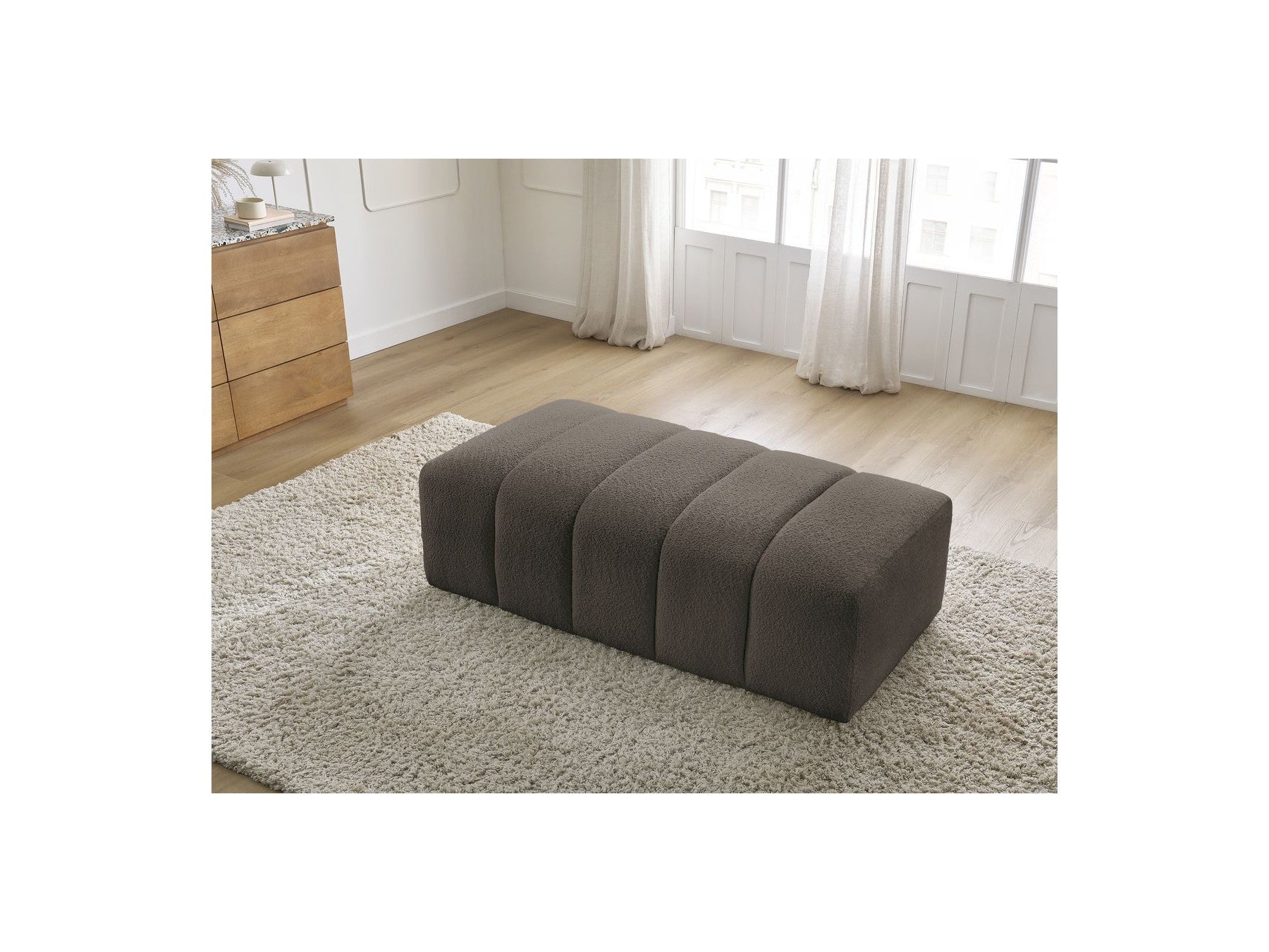 Puf para sofá modular - Annecy - Tejido bouclé