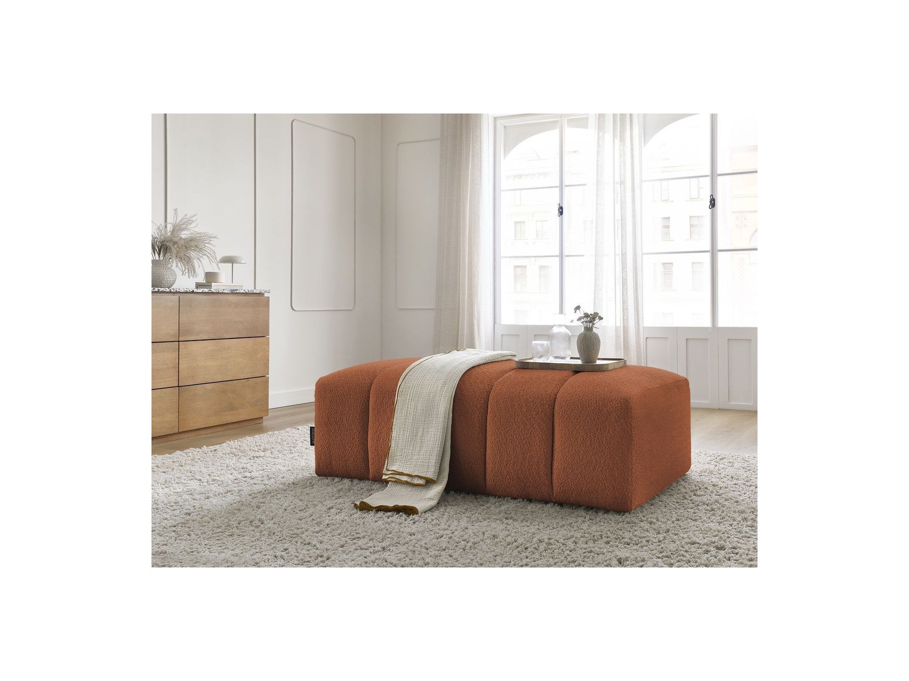 Puf para sofá modular - Annecy - Tejido bouclé