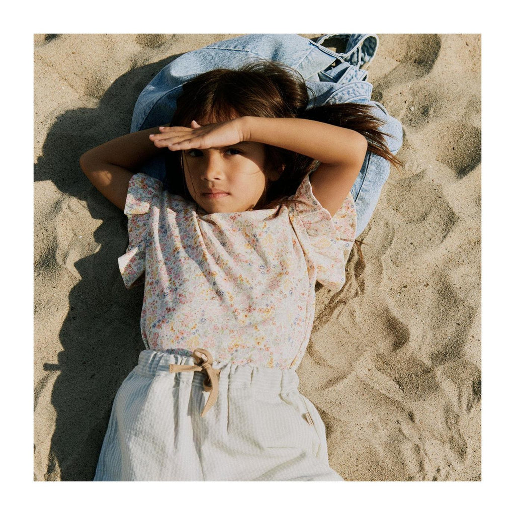 Pantalón corto Cuba - Rayas azules de verano - Niño
