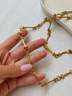 Collier Doré Vintage - Sautoir Maillons Graphiques