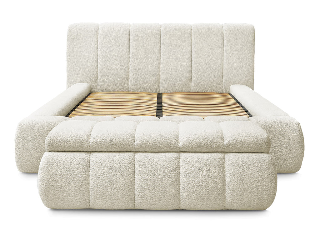 Denali - Lit Coffre - Tissu Bouclette + Bout De Lit