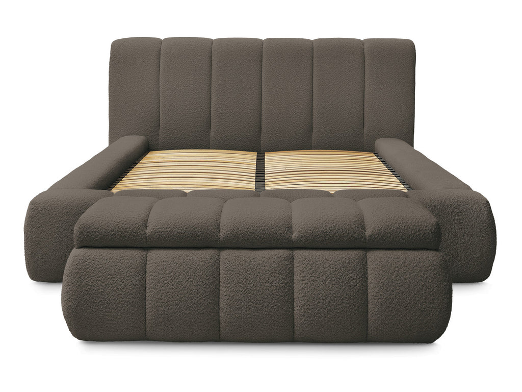 Denali - Lit Coffre - Tissu Bouclette + Bout De Lit