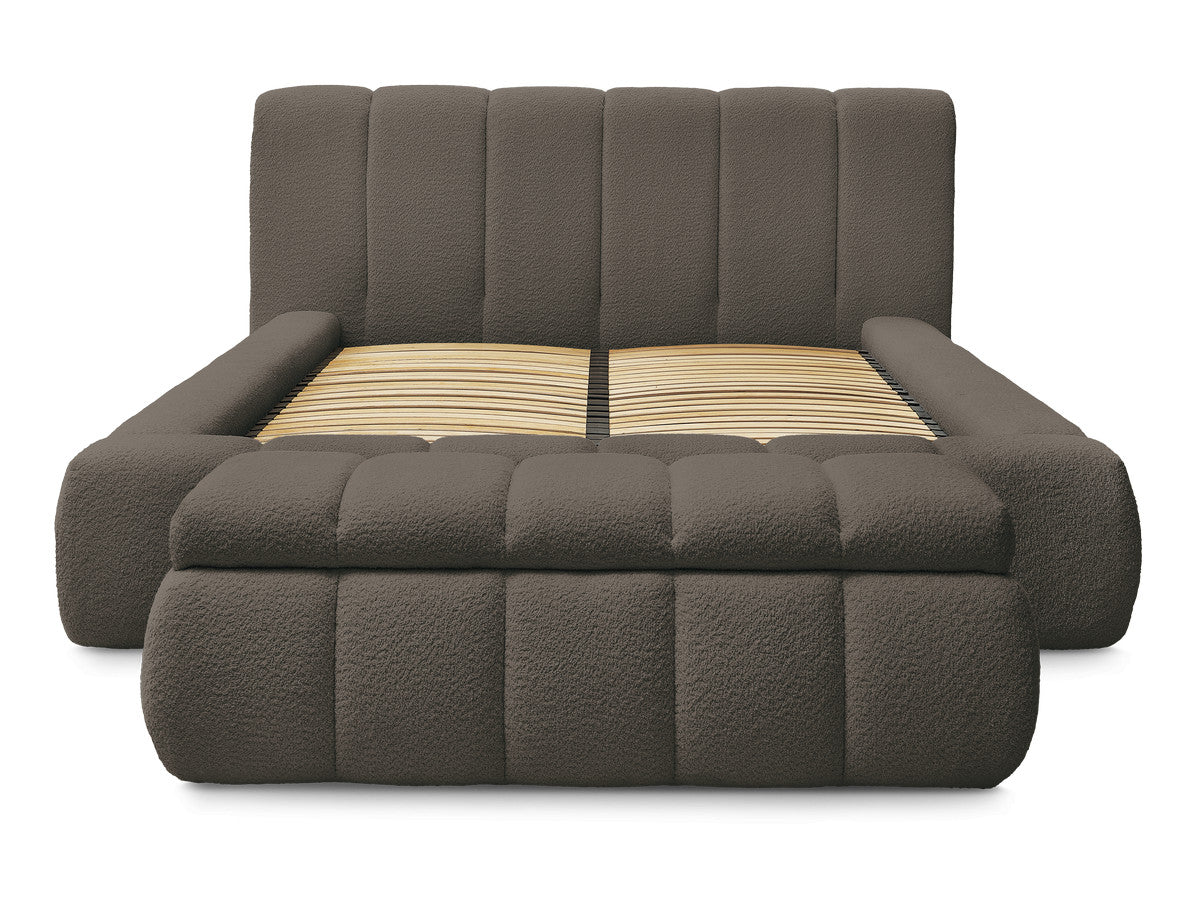 Denali - Lit Coffre - Tissu Bouclette + Bout De Lit