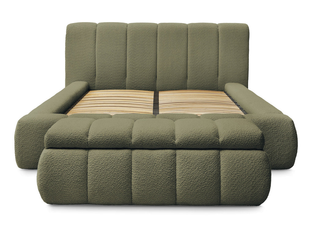 Denali - Lit Coffre - Tissu Bouclette + Bout De Lit