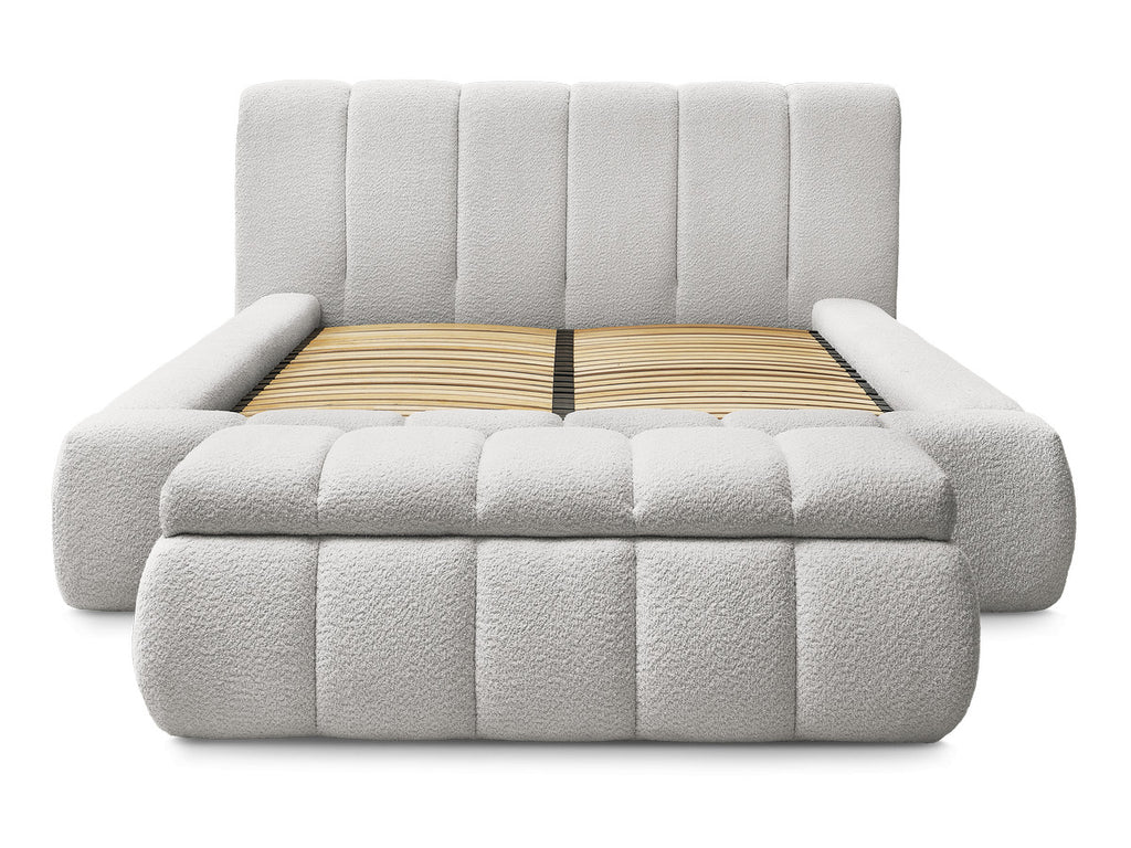 Denali - Lit Coffre - Tissu Bouclette + Bout De Lit
