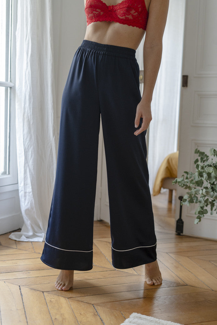 Miranda Navy Satin Pyjama