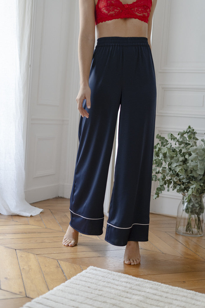 Miranda Navy Satin Pyjama