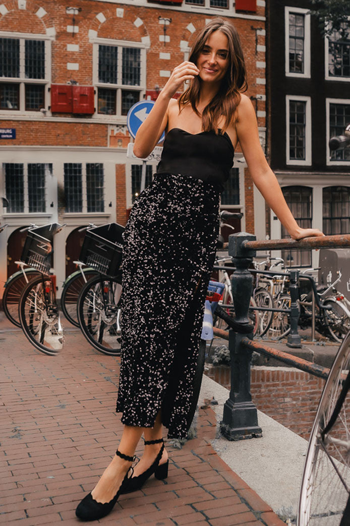 Léana Sequin Noir Skirt