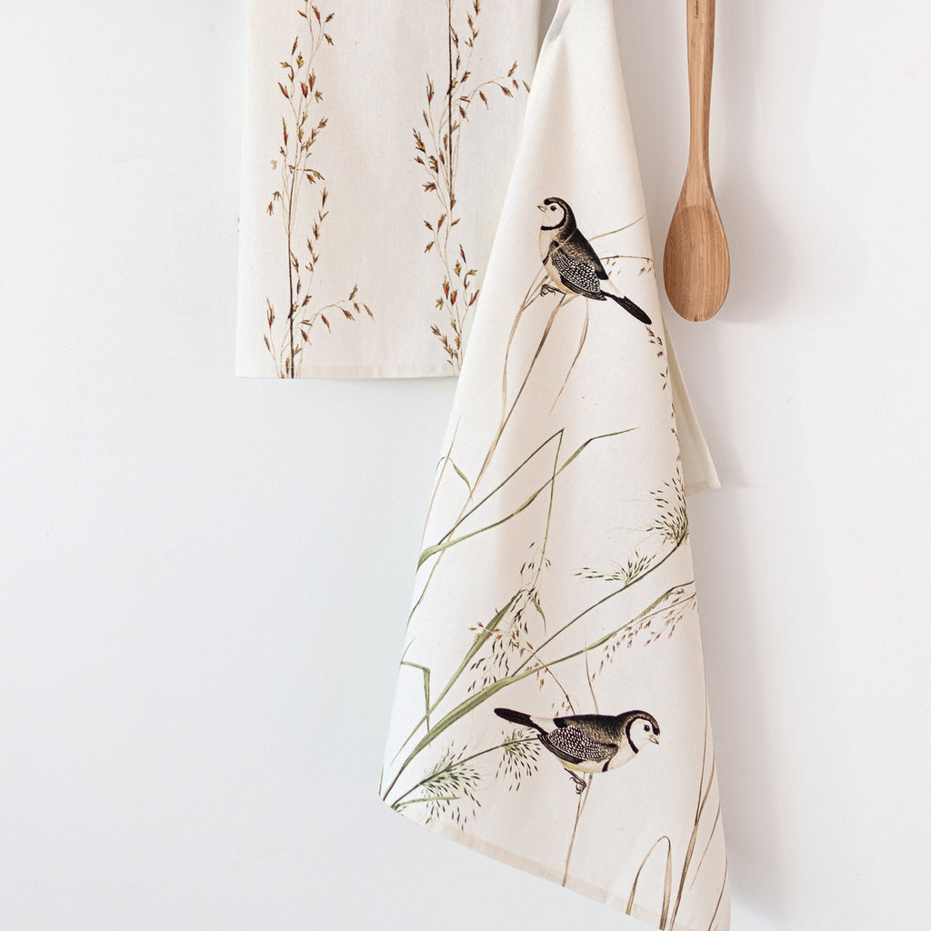 Happy Birds Tea Towel (Set of 2) - Multicoloured