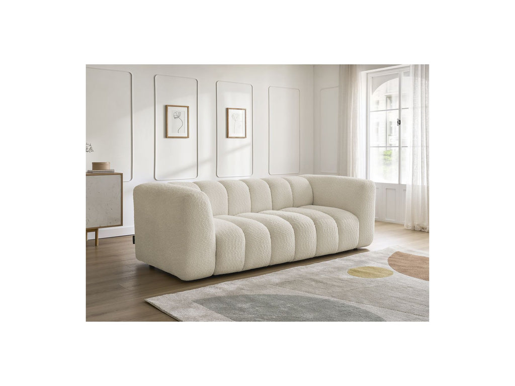 Talia - Fixed Straight 3-Seater Sofa - Bouclé Fabric