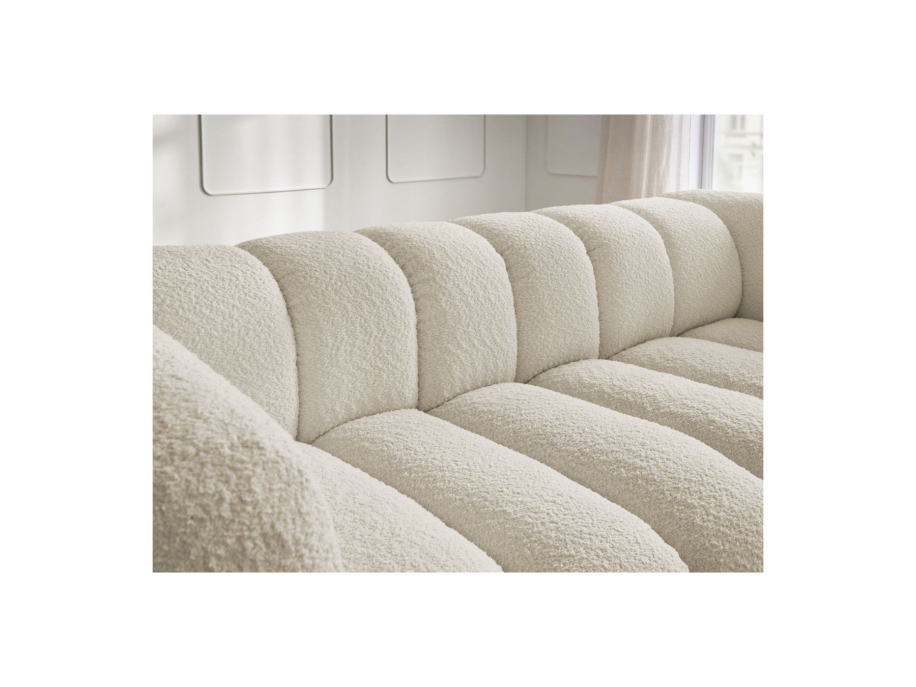 Talia - Fixed Straight 3-Seater Sofa - Bouclé Fabric