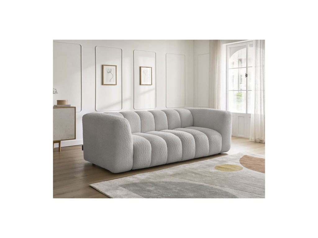 Talia - Fixed Straight 3-Seater Sofa - Bouclé Fabric