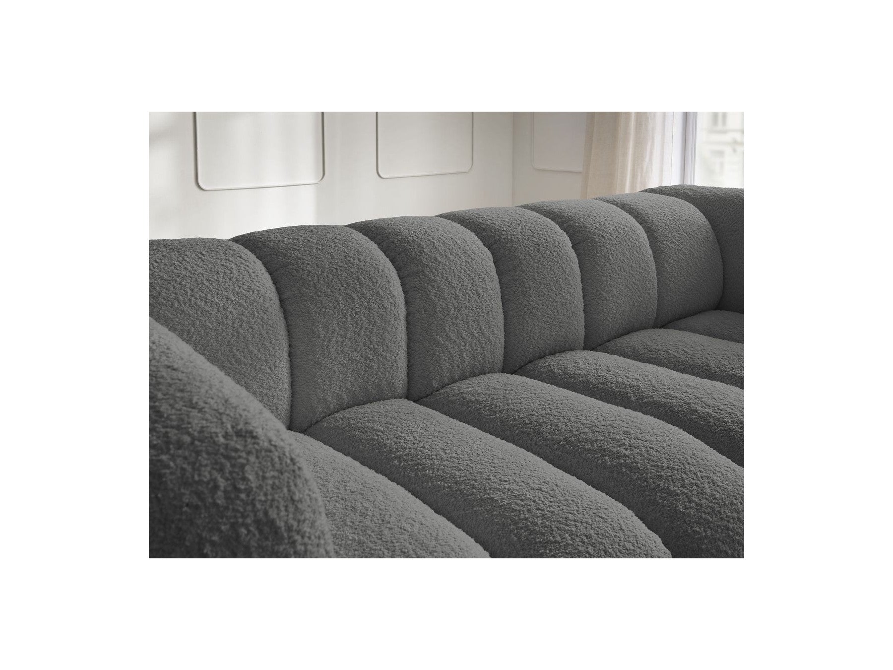 Talia - Fixed Straight 3-Seater Sofa - Bouclé Fabric