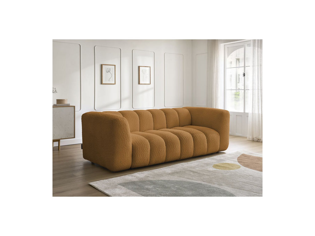 Talia - Fixed Straight 3-Seater Sofa - Bouclé Fabric