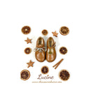 Chaussures Louise Resistantes Fille À Boucle - Cuir Camel Or - Fille