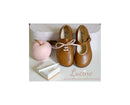 Chaussures Louise Resistantes Fille À Boucle - Cuir Camel Or - Fille
