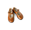 Chaussures Louise Resistantes Fille À Boucle - Cuir Camel Or - Fille