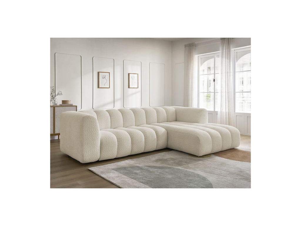 Talia - Fixed Corner Sofa - Bouclé Fabric - Right-Hand Corner