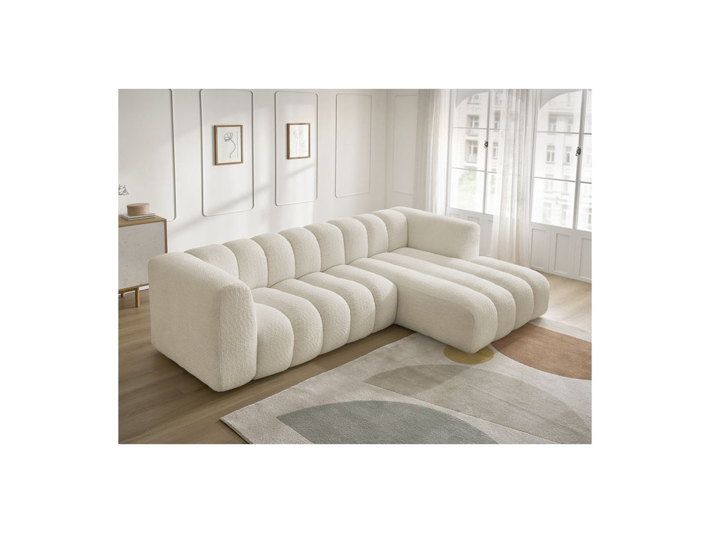 Talia - Fixed Corner Sofa - Bouclé Fabric - Right-Hand Corner