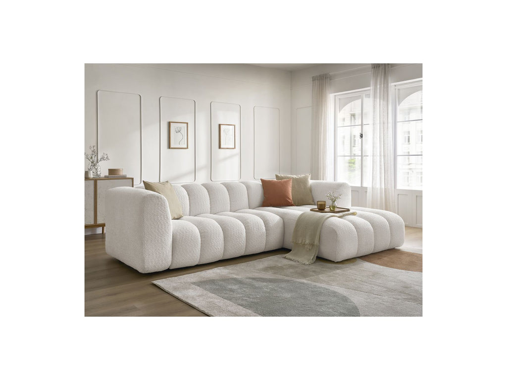 Talia - Fixed Corner Sofa - Bouclé Fabric - Right-Hand Corner