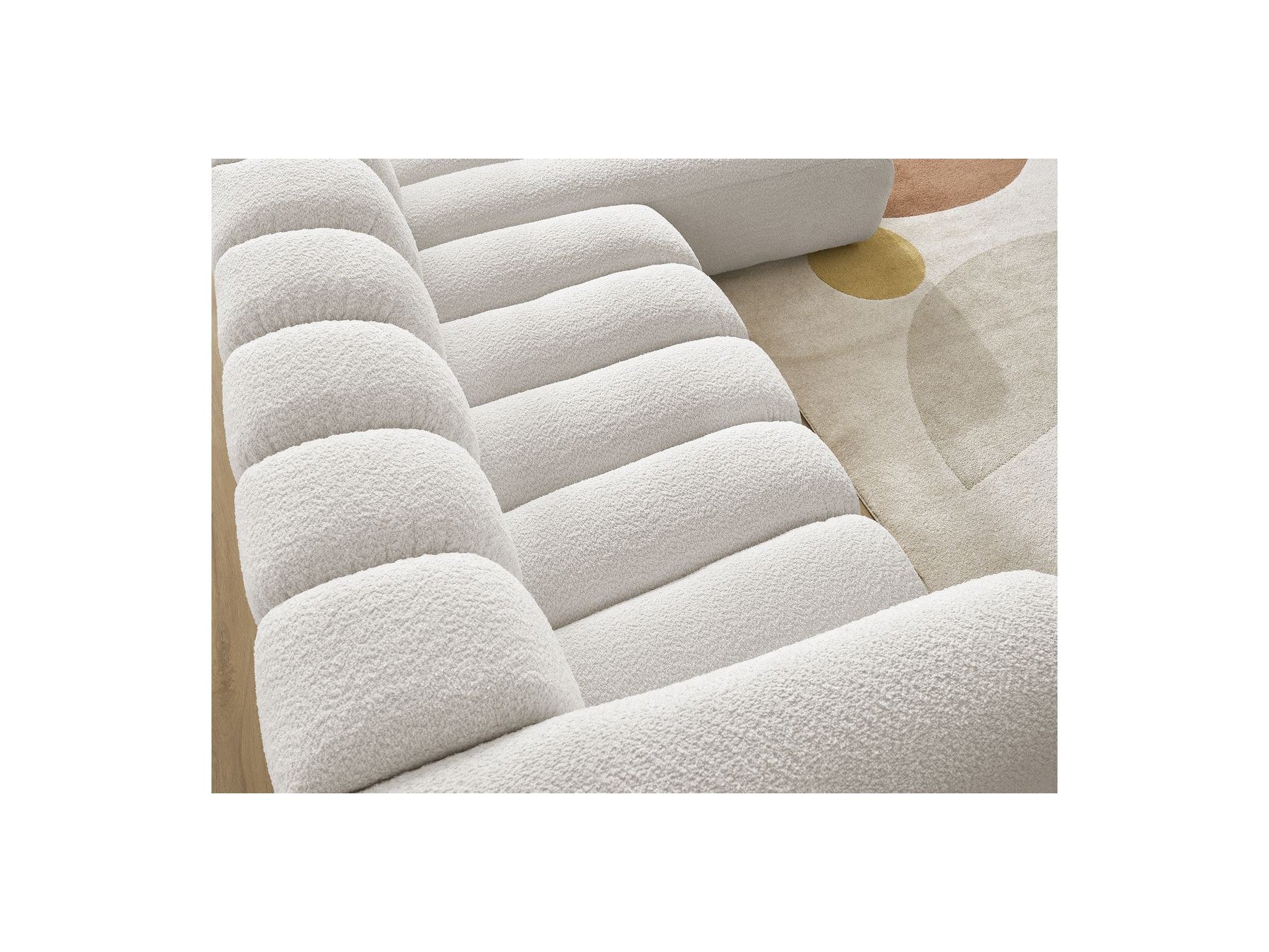 Talia - Fixed Corner Sofa - Bouclé Fabric - Right-Hand Corner