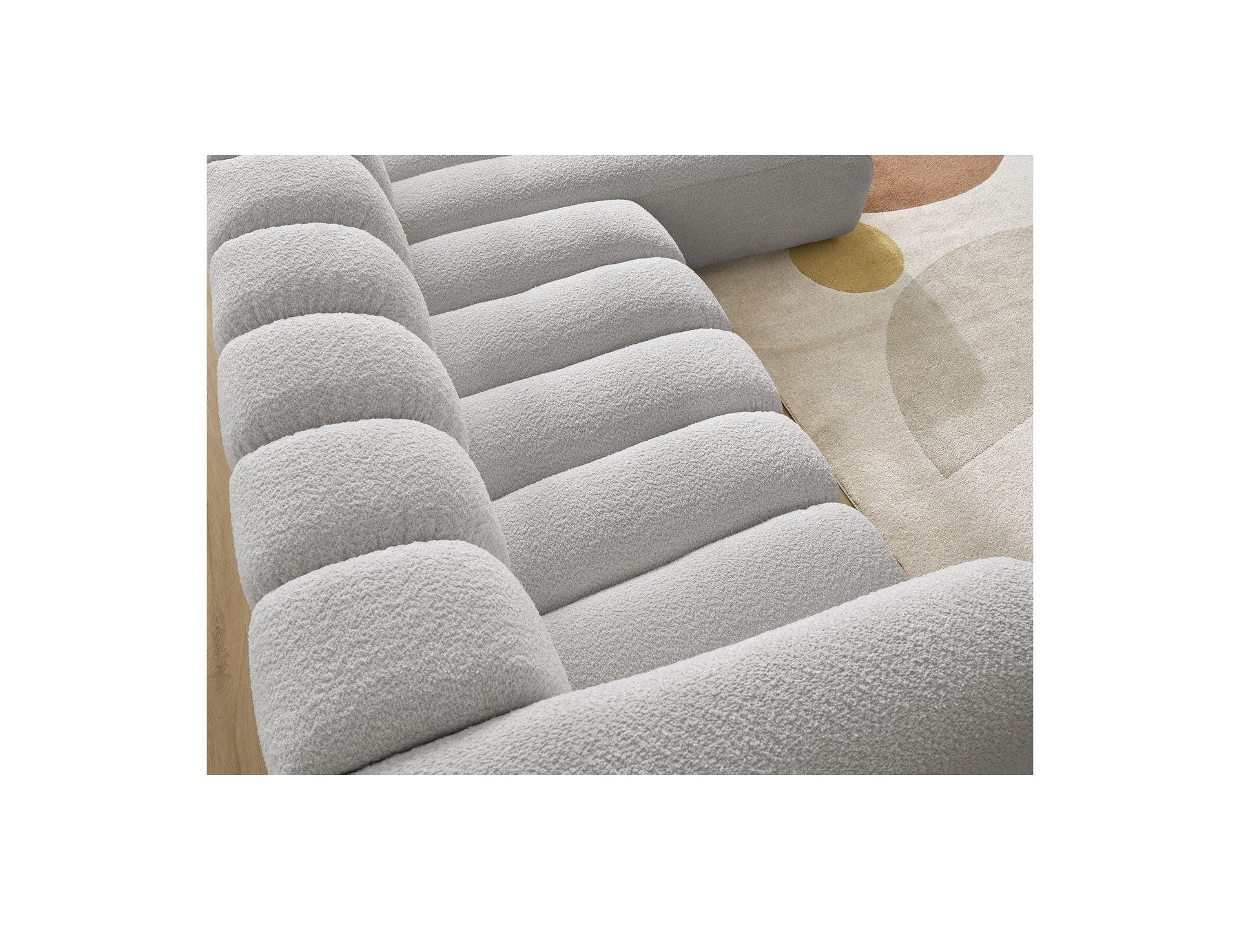 Talia - Fixed Corner Sofa - Bouclé Fabric - Right-Hand Corner