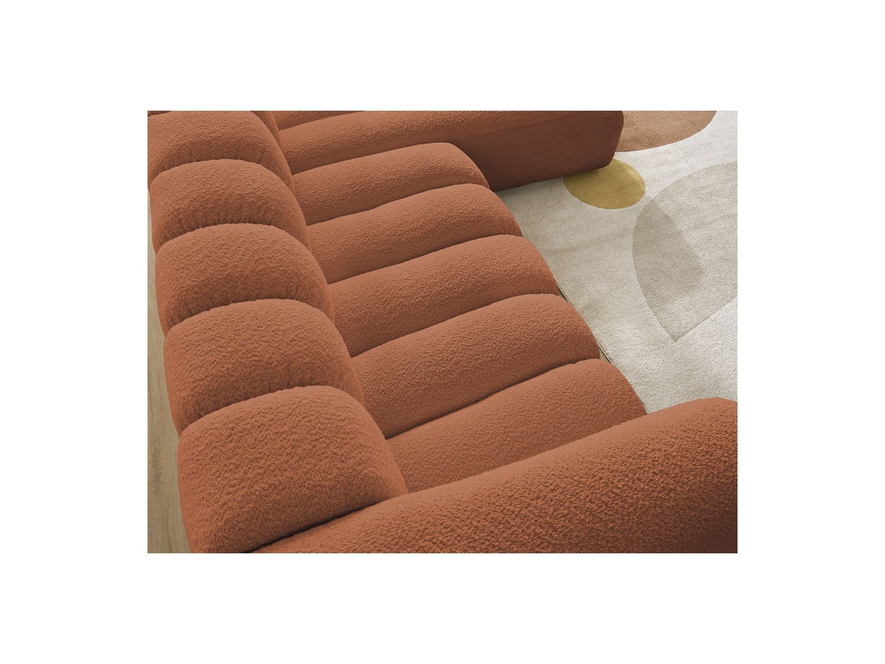 Talia - Fixed Corner Sofa - Bouclé Fabric - Right-Hand Corner
