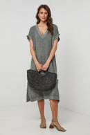 Autour Du Lin - Robe - Kaki - Femme