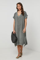 Autour Du Lin - Robe - Kaki - Femme