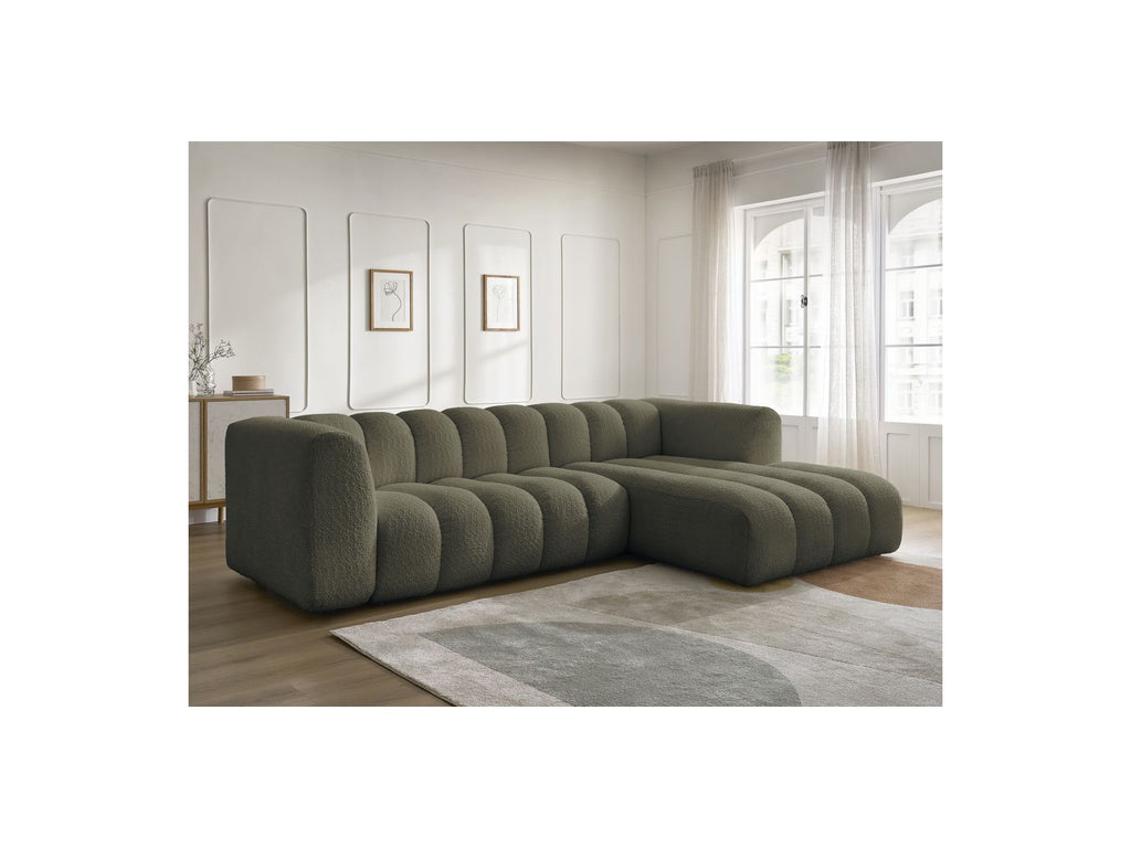 Talia - Fixed Corner Sofa - Bouclé Fabric - Right-Hand Corner