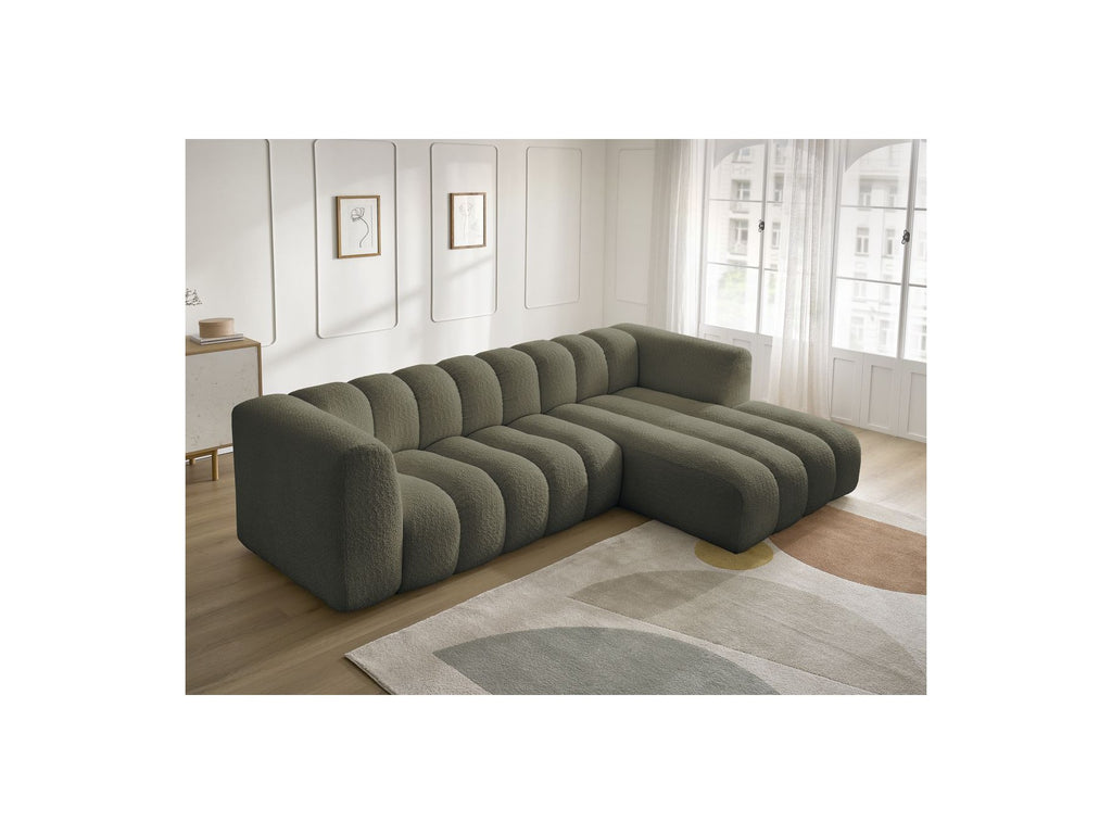 Talia - Fixed Corner Sofa - Bouclé Fabric - Right-Hand Corner