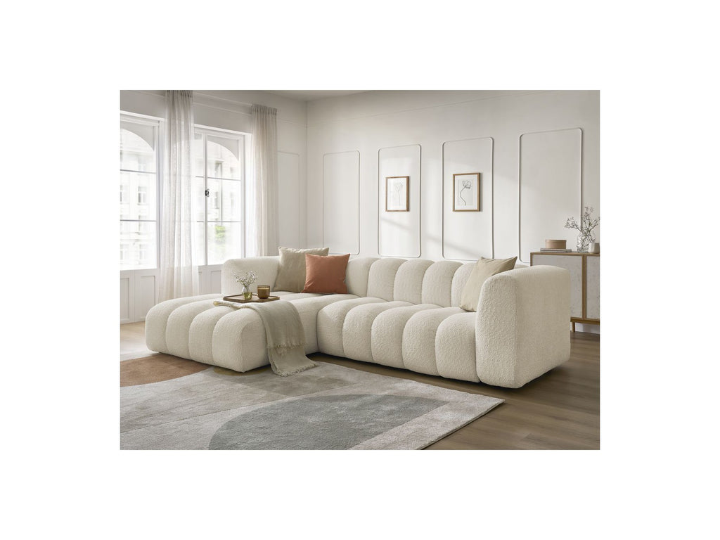 Talia - Fixed Corner Sofa - Bouclé Fabric - Left Corner