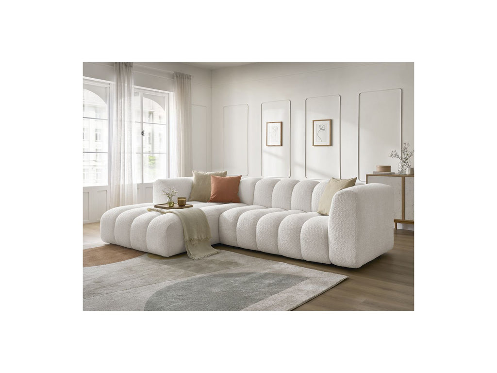 Talia - Fixed Corner Sofa - Bouclé Fabric - Left Corner