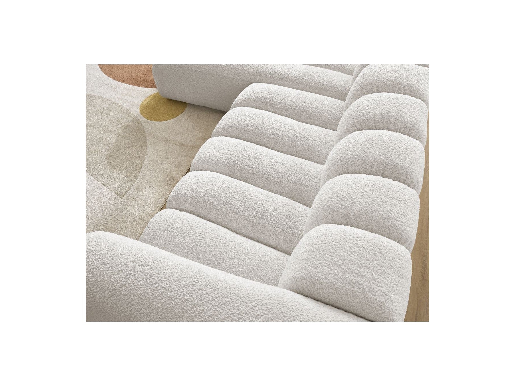 Talia - Fixed Corner Sofa - Bouclé Fabric - Left Corner